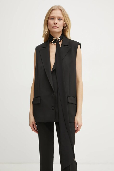 Patrizia Pepe fular culoarea negru, uni, 8F0047 AD08