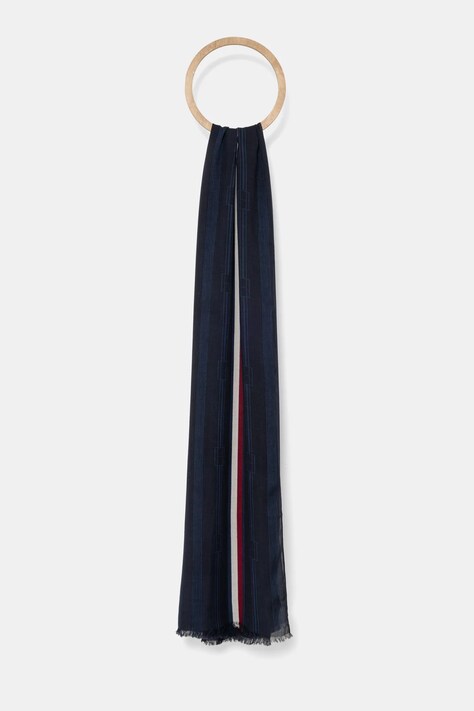Шарф Tommy Hilfiger женский цвет синий однотонный AW0AW17345