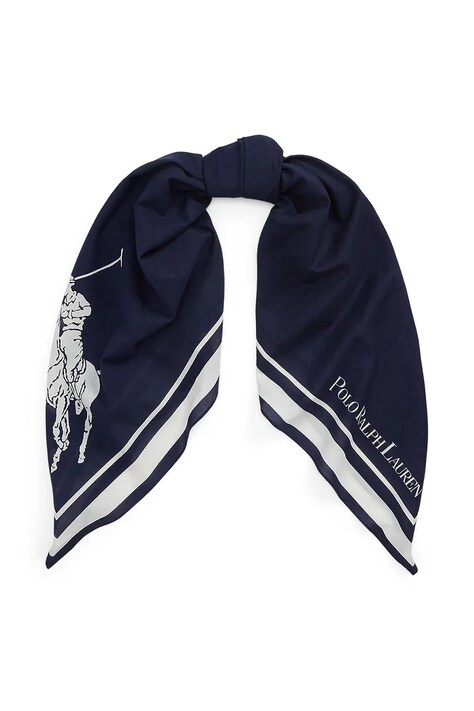 Polo Ralph Lauren eșarfă de bumbac femei, culoarea albastru marin, modelator, 455917351