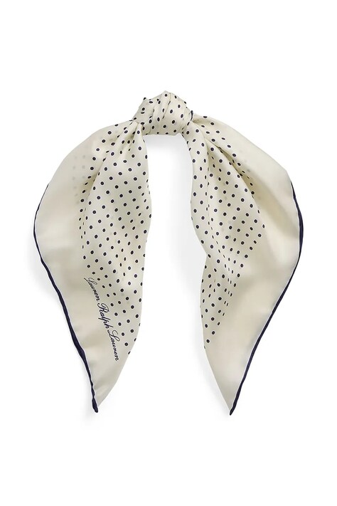 Lauren Ralph Lauren selyem kendő bézs, mintás, 454961462