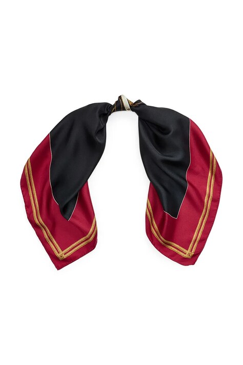 Hedvábný šátek Lauren Ralph Lauren tmavomodrá barva, 454961483