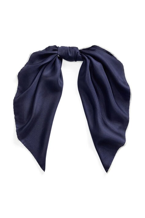 Lauren Ralph Lauren esarfa de matase culoarea albastru marin, 454966215