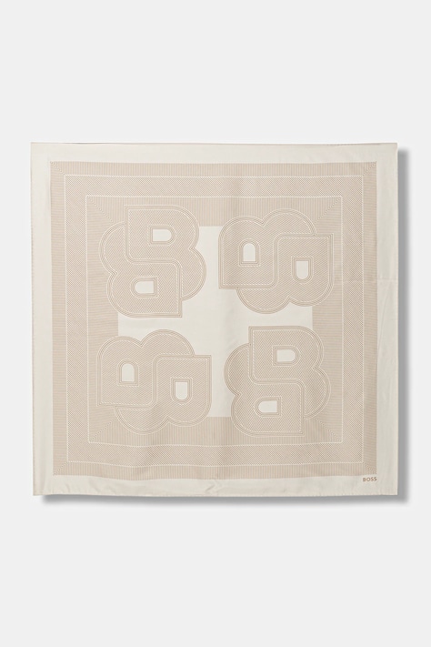 Svilena marama BOSS boja: žuta, s uzorkom, 50536118