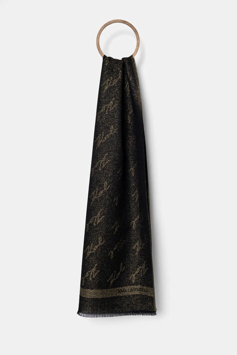 Karl Lagerfeld esarfa din amestec de lana culoarea negru, modelator, A1W33081
