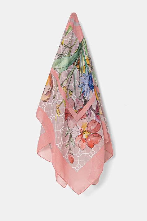 Тънък шал Twinset в розово с десен 251TA4330