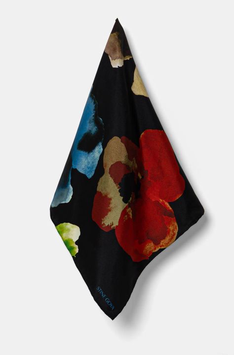 Stine Goya foulard in seta colore nero SG-PS25-A010-2287