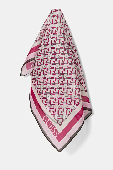 Šatka Guess ISABELLA dámska, ružová farba, vzorovaná, W5RZ06 WEMQ0