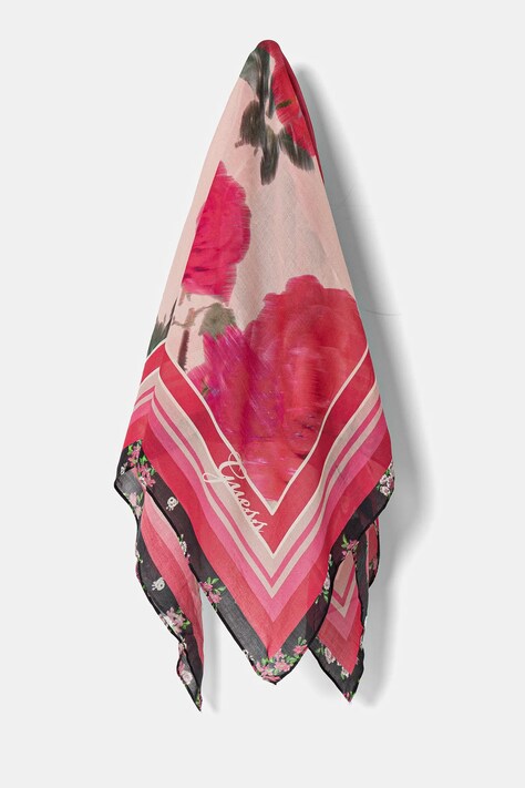 Šála s příměsí vlny Guess EMMANUELA růžová barva, vzorovaná, W5RZ05 WEA30