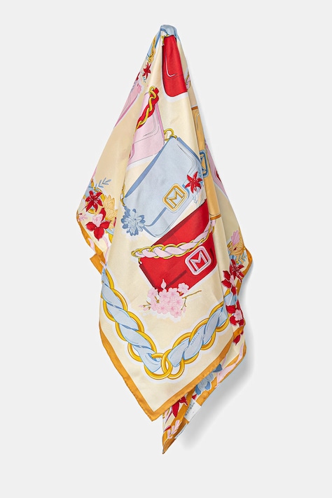 Шовкова хустка на шию Marella FIDA жіноча колір бежевий візерунок 2513541026200