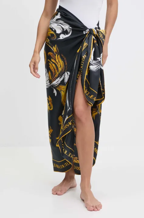 Versace Jeans Couture pareo jedwabne kolor czarny 78HA7H04 ZG362