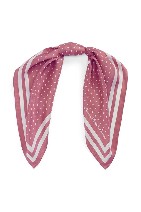 Lauren Ralph Lauren selyem kendő rózsaszín, mintás, 454972536