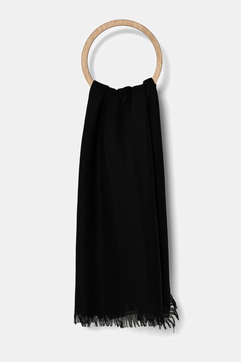 Weekend Max Mara poncho wełniane kolor czarny lekkie 2515731014600
