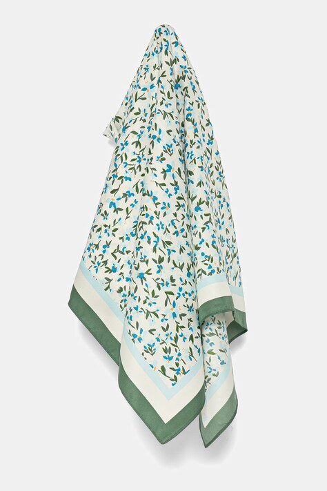 United Colors of Benetton eșarfă femei, culoarea verde, cu imprimeu, 6SJ9DU013