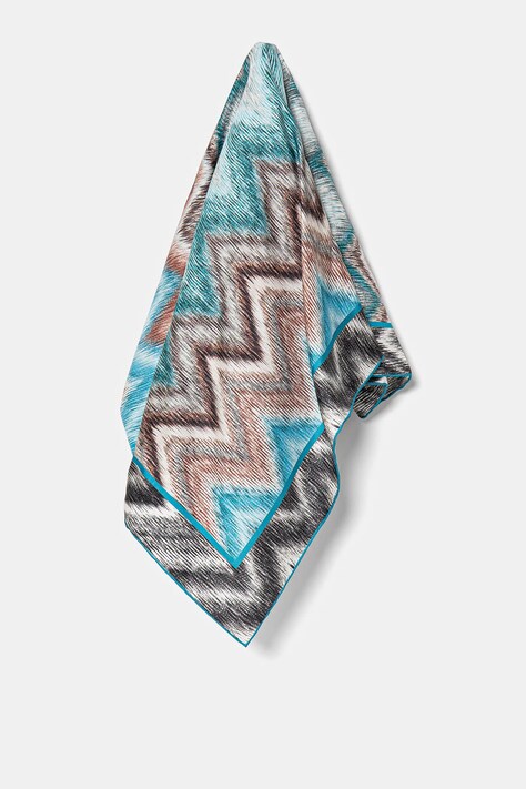 Hedvábný šátek Missoni šedá barva, FO41TWDA045