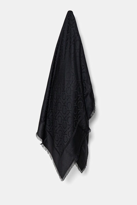 Šatka Calvin Klein dámska, čierna farba, vzorovaná, K60K612974