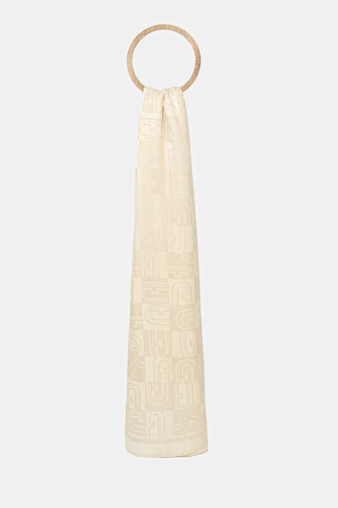 Hedvábná šála Furla dámská, béžová barva, hladká, WT00094.BX3859.PNN004401