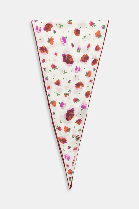 Μεταξωτό φουλάρι Furla χρώμα: άσπρο, WT00071.BX3856.267004401