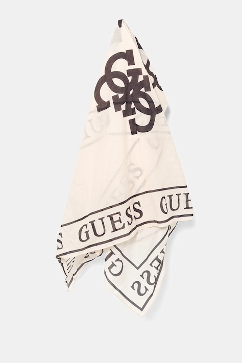 Βαμβακερό μαντήλι Guess χρώμα: μπεζ, E5GZ09 WH650