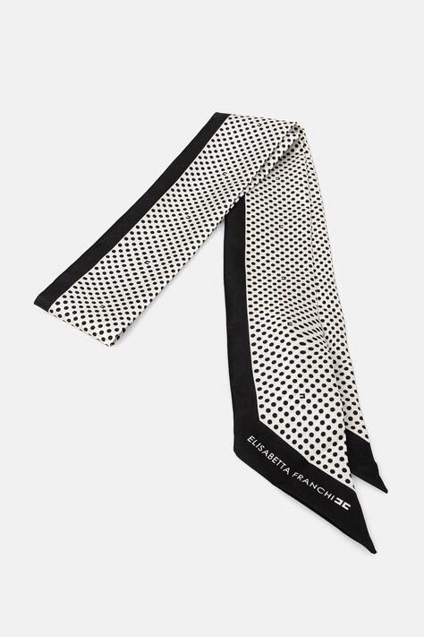 Elisabetta Franchi esarfa de matase femei, culoarea negru, cu imprimeu, FO07L52E2