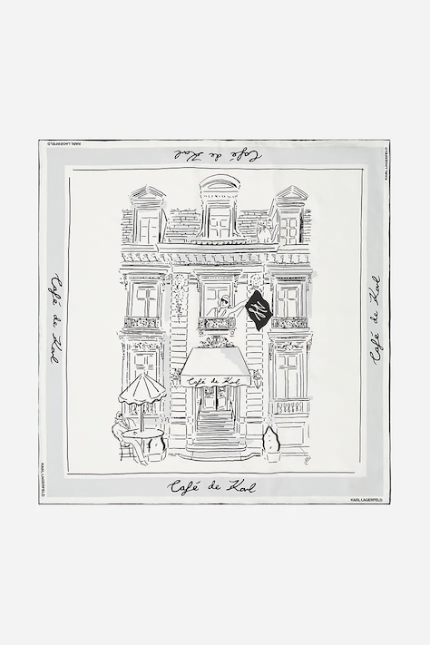 Μεταξωτό φουλάρι Karl Lagerfeld χρώμα: άσπρο, A2W33071