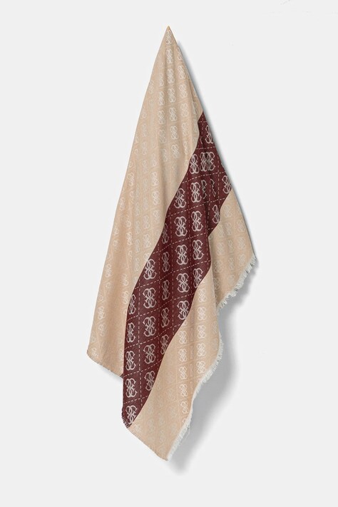 Шал Guess дамски в бежово с десен AW5312 VIS03