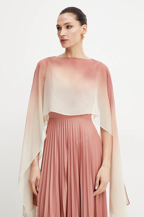 MAX&Co. esarfa femei, culoarea bej, cu imprimeu, 2516541037200