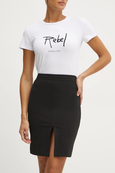 Patrizia Pepe fustă culoarea negru, mini, dreaptă, 8G0450 A025