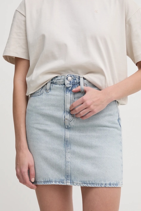 Calvin Klein Jeans fustă din denim mini, evazați, J20J224534