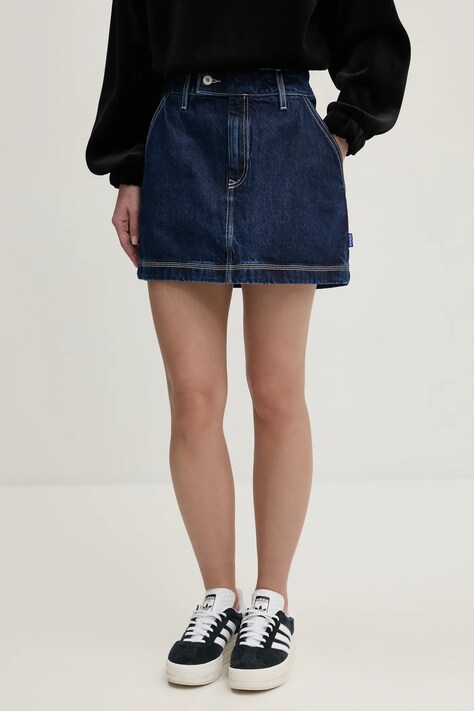 Hugo Blue farmer szoknya sötétkék, mini, ceruza fazonú, 50531831