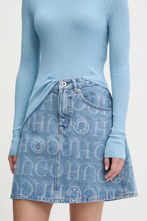 Τζιν φούστα Hugo Blue χρώμα: μπλε, 50533651