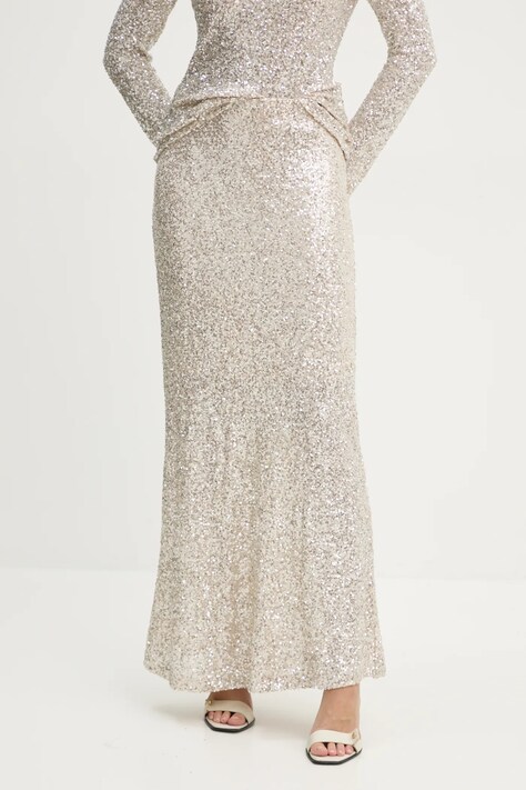 Юбка Bruuns Bazaar цвет серебрянный maxi прямая BBW4195