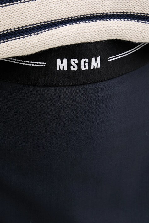 Вовняна спідниця MSGM — SS25-SDD01N, темно-синій — фото 4