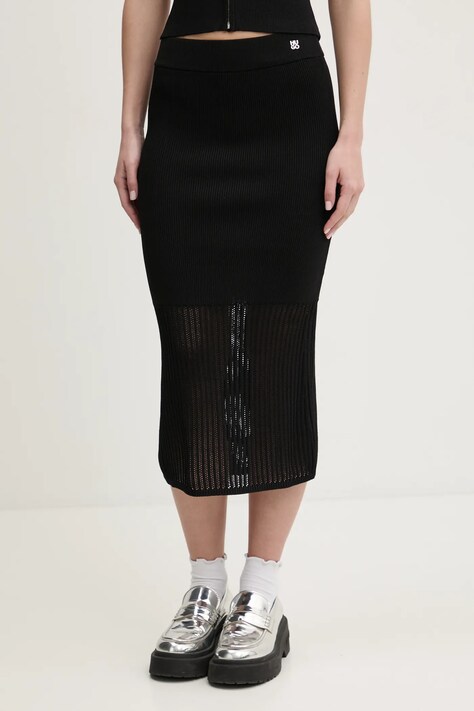 HUGO fusta culoarea negru, maxi, creion, 50532181