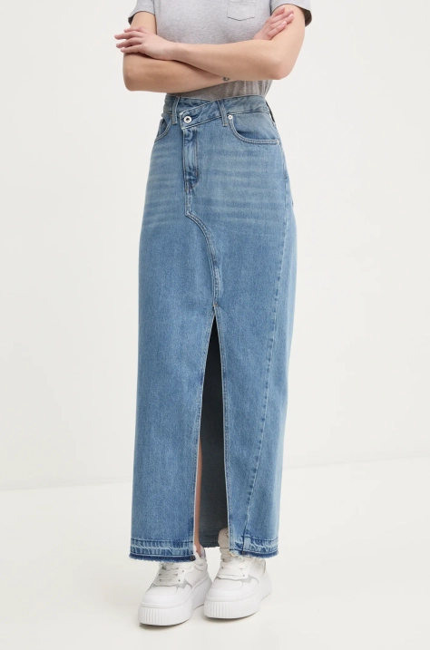 Rifľová sukňa Karl Lagerfeld Jeans maxi, puzdrová, A1W12009