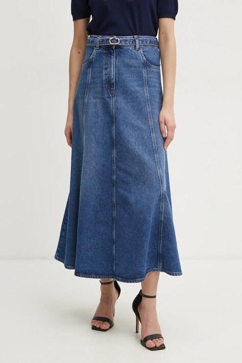 Twinset fusta jeans maxi, evazati, 251TP2570