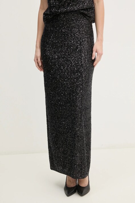 DIANE VON FURSTENBERG fusta culoarea negru, maxi, creion, DVFKL4S001