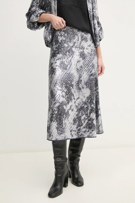 Юбка DIANE VON FURSTENBERG цвет серебрянный midi расклешённая DVFKM4S004