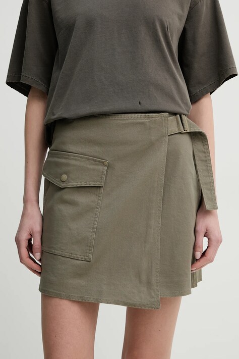 Marc O'Polo fusta jeans culoarea verde, mini, evazati, 5000006045
