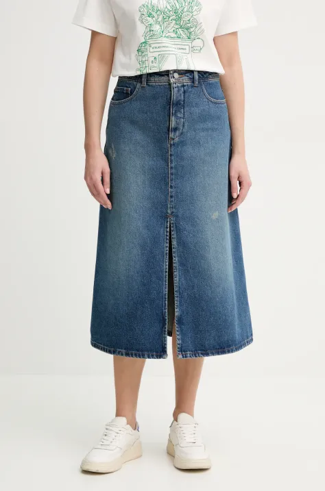 A.P.C. fusta jeans jupe georgia midi, evazati, COHFC.F06423