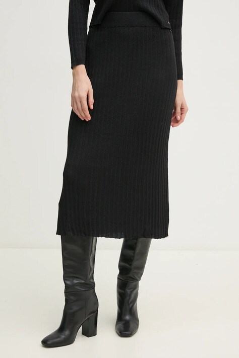 Pepe Jeans spódnica NICOLE SKIRT kolor czarny midi prosta PL901174