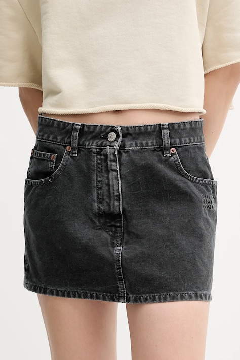 Спідниця MM6 Maison Margiela колір чорний mini олівець S52MC0010