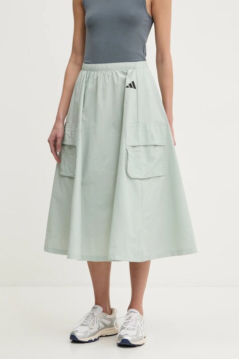 Юбка adidas City Escape цвет зелёный maxi расклешённая JY0510
