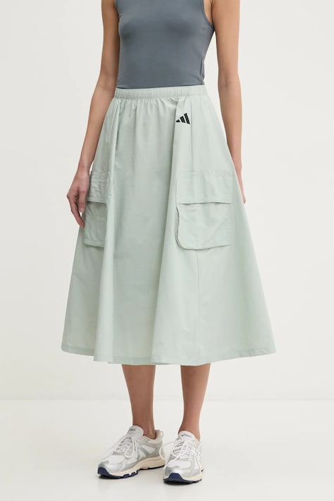 adidas spódnica City Escape kolor niebieski maxi rozkloszowana JY0510
