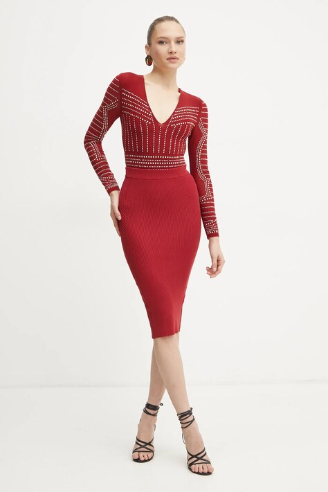 Спідниця Guess KATELYN — SS25-SDD073, бордо — фото 2