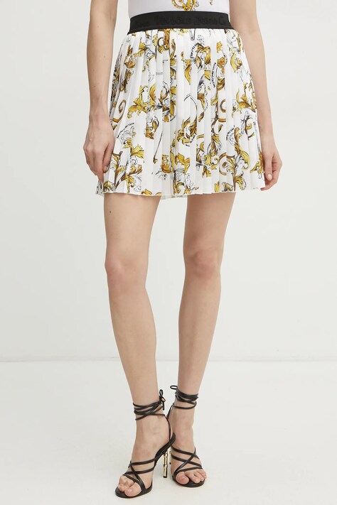 Versace Jeans Couture szoknya fehér, mini, harang alakú, 78HAE820 NS574