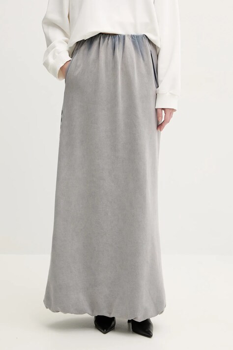 Diesel fusta din bumbac culoarea gri, maxi, drept, A16098.0BMBK