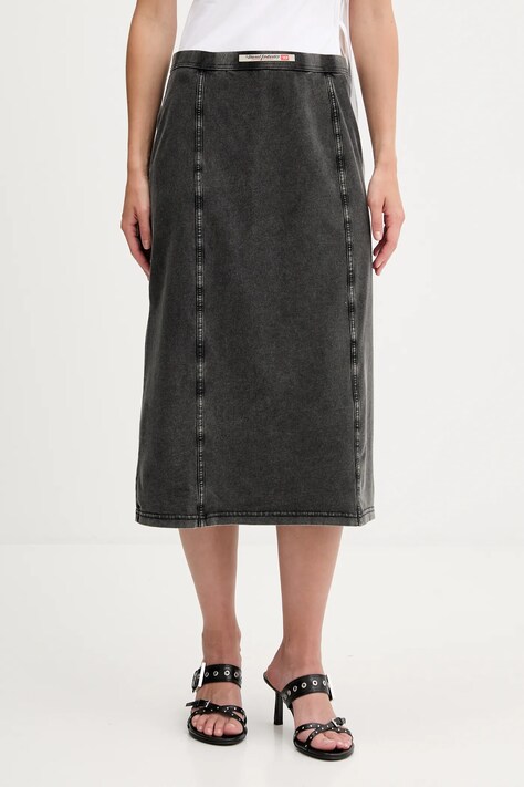 Diesel spódnica O-ALLEGRA SKIRT kolor czarny midi prosta A16596.0NJBJ