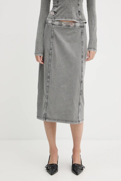Diesel spódnica O-ALLEGRA SKIRT kolor szary midi prosta A16596.0NJBJ