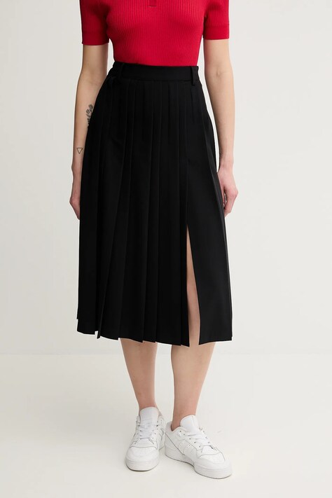 Suknja Sisley boja: crna, midi, širi se prema dolje, 4KVXL002M