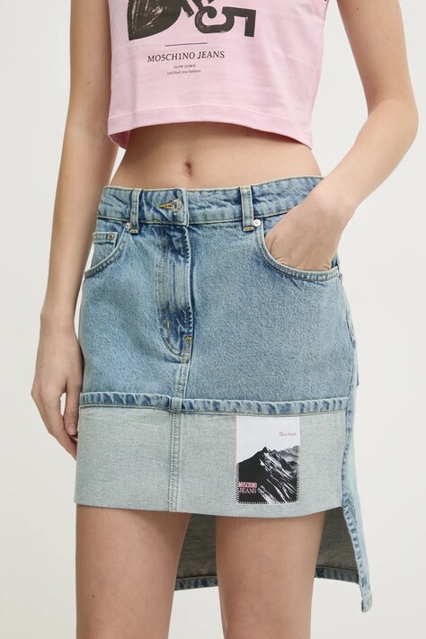 Moschino Jeans fusta jeans mini, drept, 0112 3217